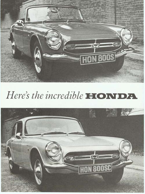 Honda S800 Brochure Page 1