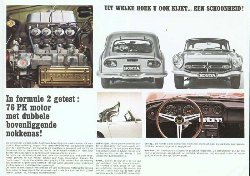 Honda S800 Brochure Page 3