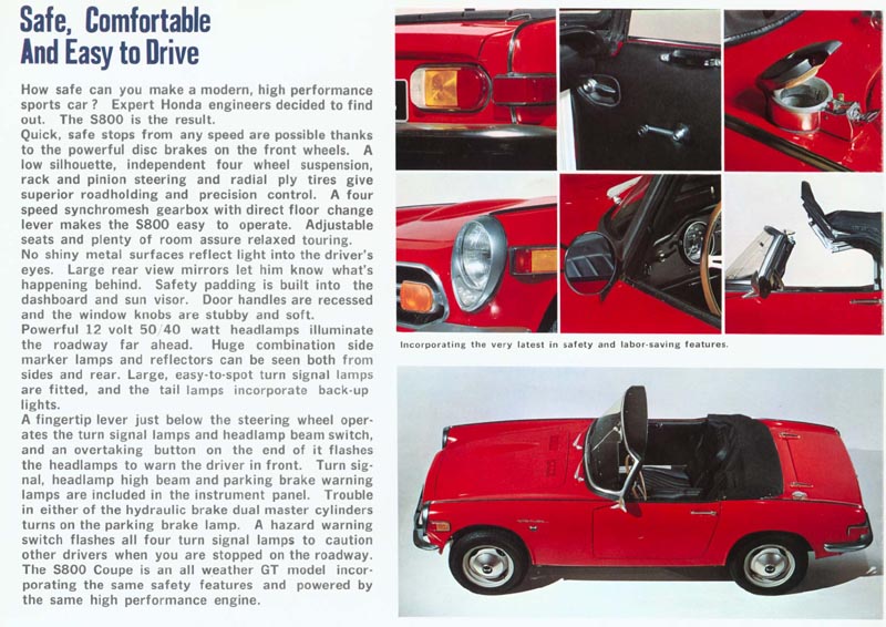 Honda S800 Brochure Page 3