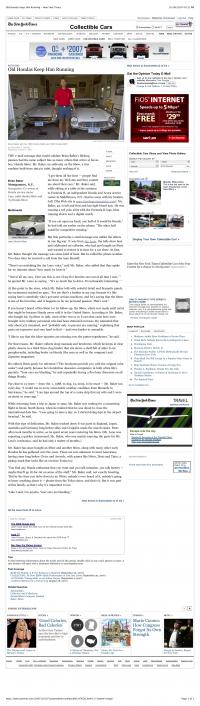 New York Times - Old Hondas Keep Him Running